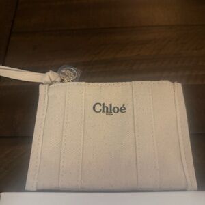 Chloé Cream Canvas pouch with hold charm GWP item